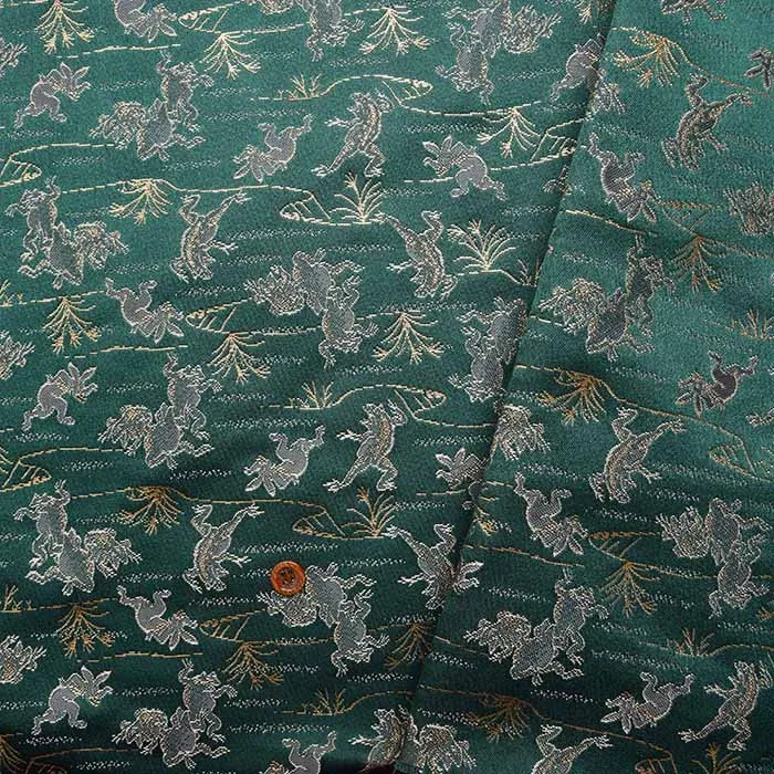 金襴 鳥獣戯画