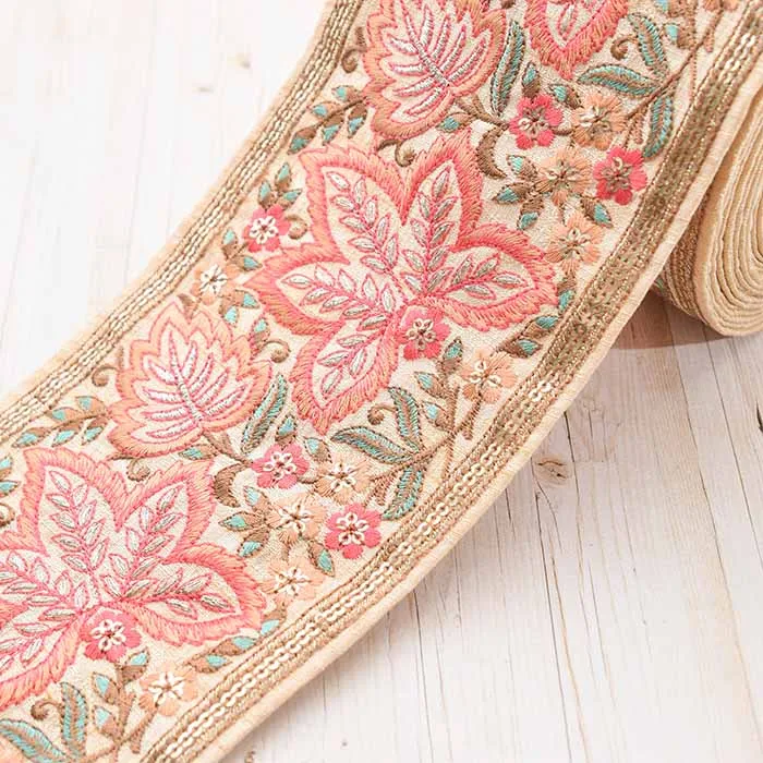 インド製　刺繍リボン　約110mm幅